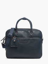 2-compartment Business Bag Foulonn Leather Etrier Blue foulonne EFOU8152