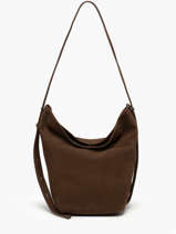 Sac Bandoulire Cavalier Nubuck Cuir Etrier Marron cavalier nubuck ECAN126M